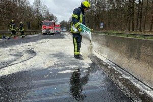 PKW-Brand auf der B469 bei Stockstadt am Main